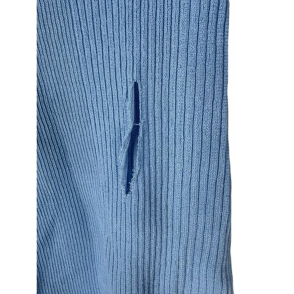 SEROYA Galli Mini Dress Ribbed Off The Shoulder Sexy Elegant Minimalist Blue M - Picture 6 of 11